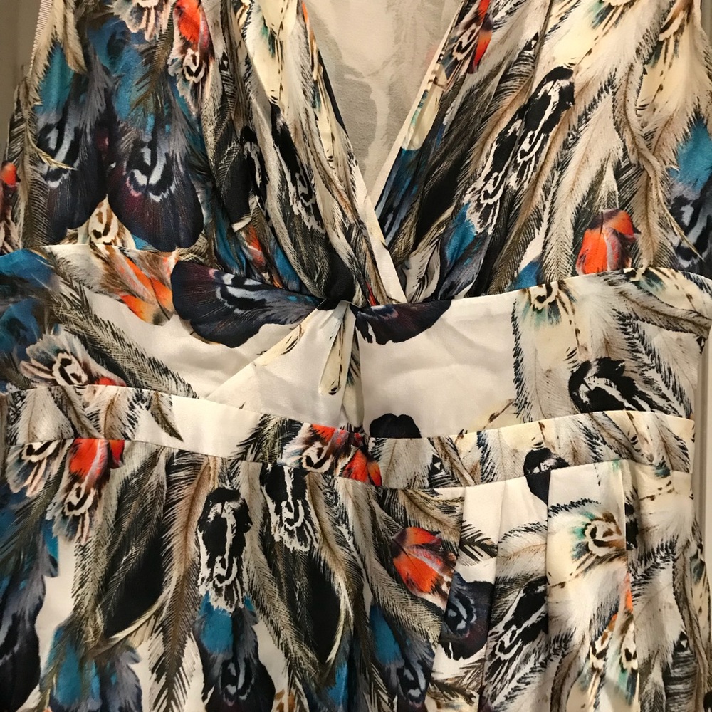 Liefsdottir Floating Feathers Print Silk Dress - Picture 4 of 10